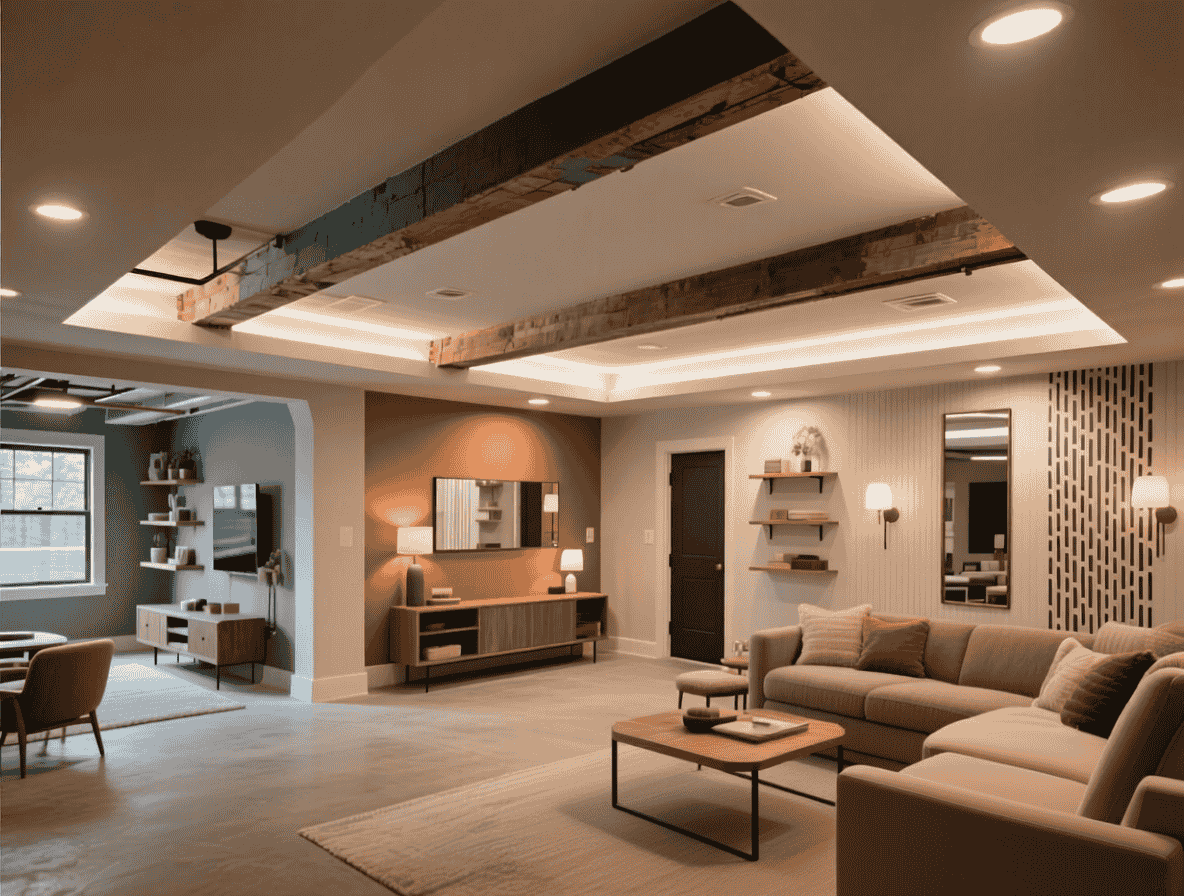 Low Basement Ceiling Idea