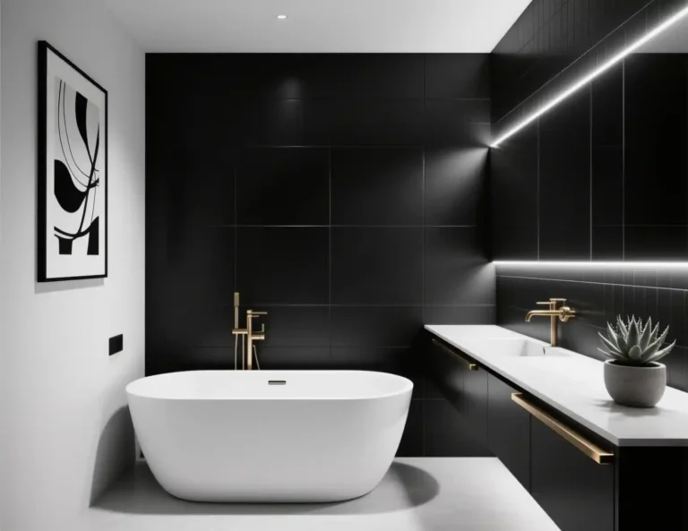 Modern Bathroom Design Black and White