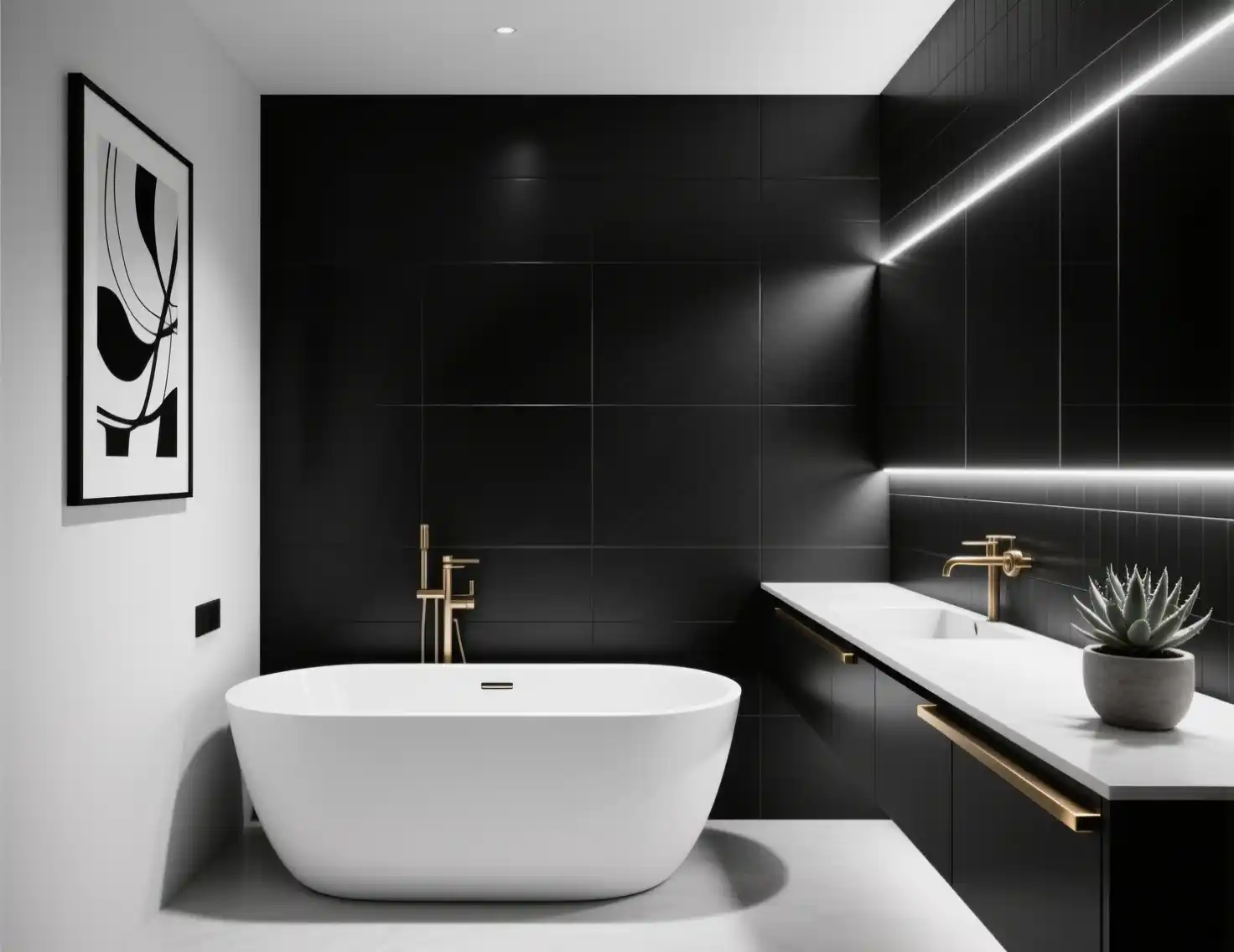 Modern Bathroom Design Black and White
