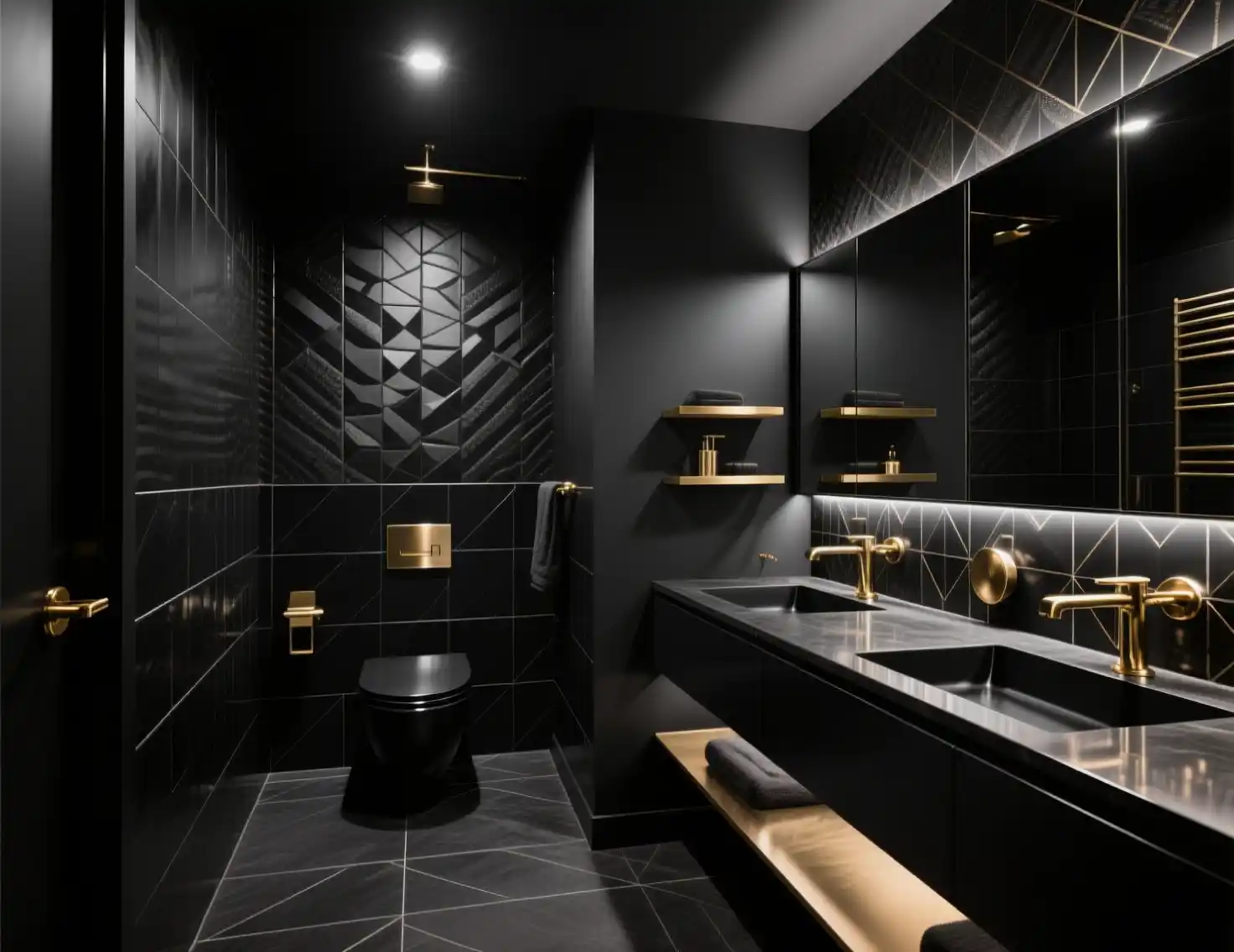 Black Half Bathroom Ideas