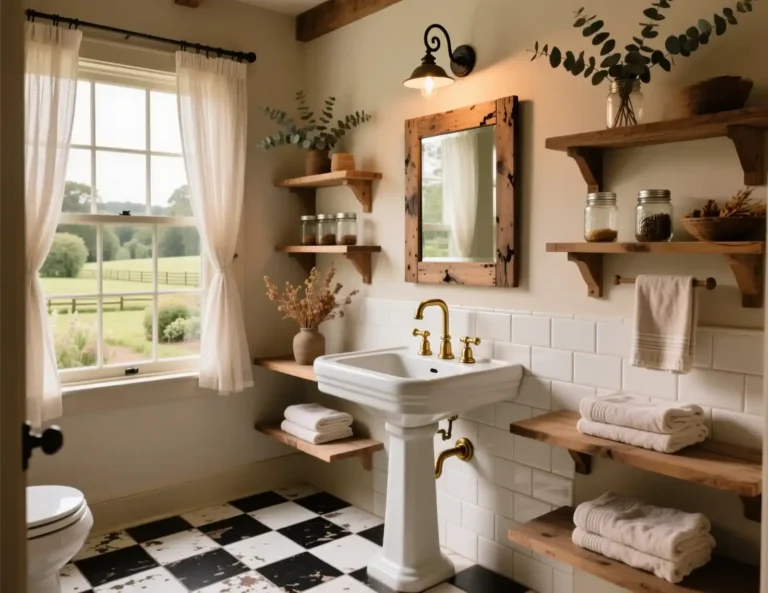 Farmhouse Half Bathroom Ideas