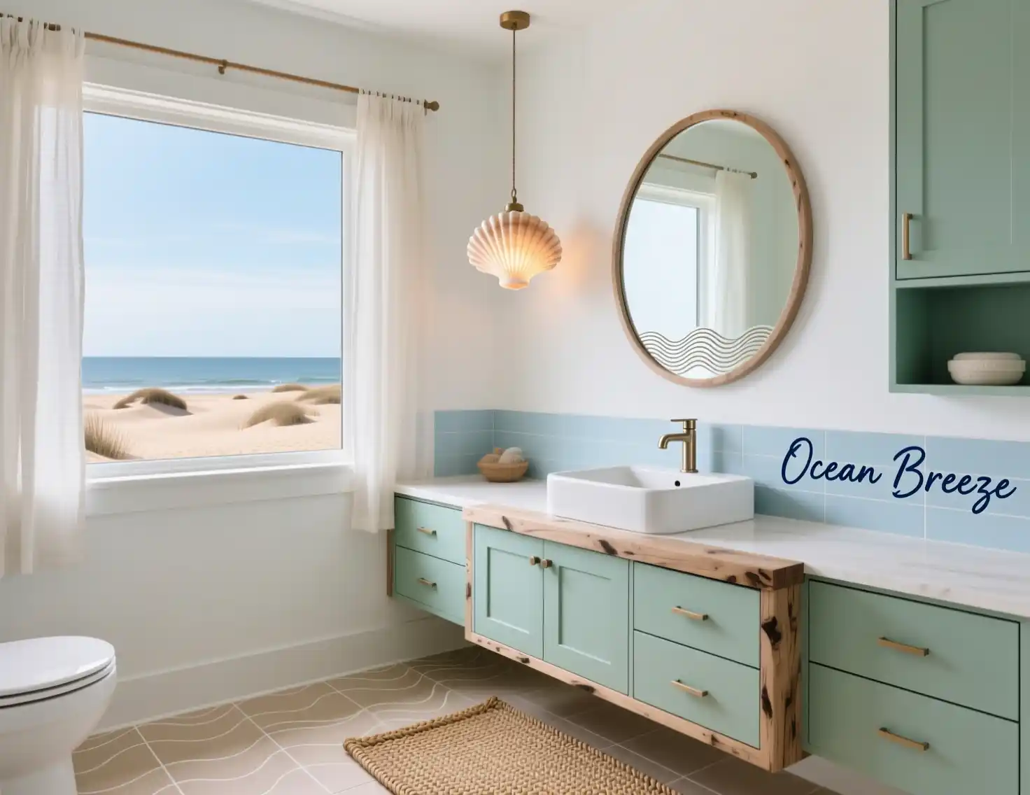 Coastal Half Bathroom Ideas