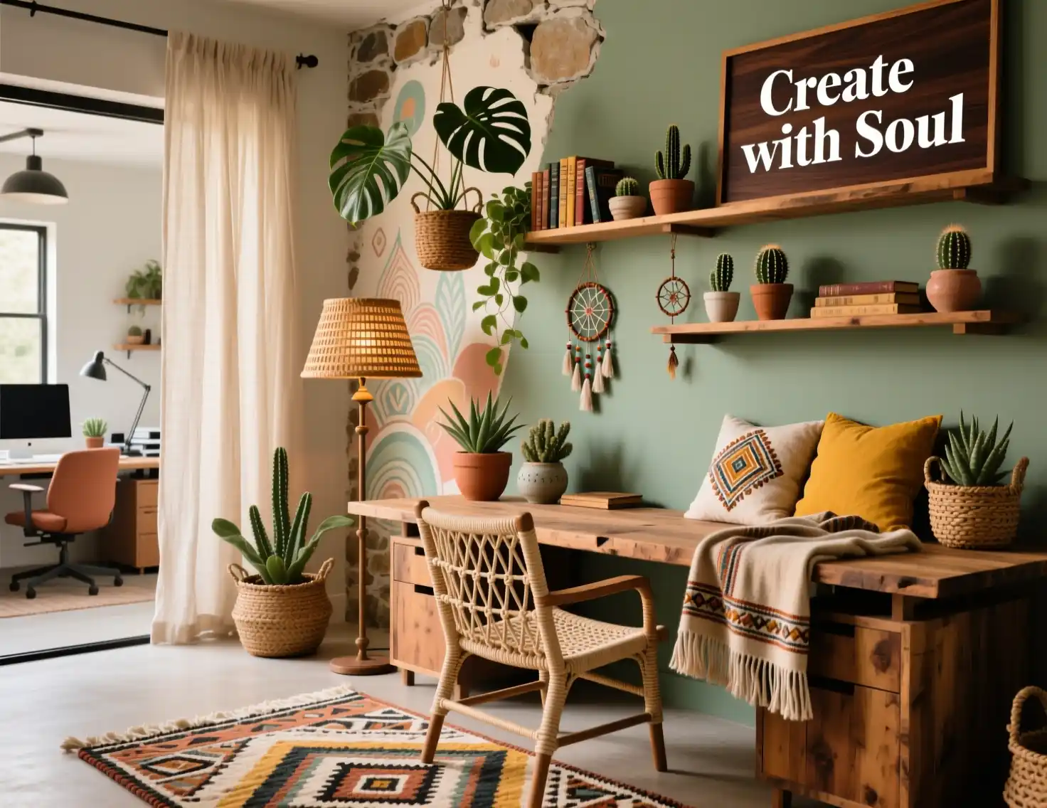 Boho Office Room Ideas