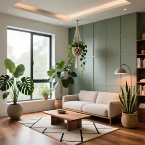 Living Room Designs with Plants Ideas