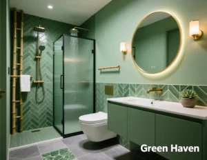 Green Half Bathroom Ideas
