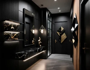 Black Entryway Wall