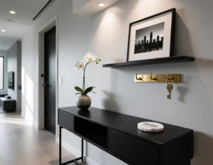 Black Entryway Table Decor