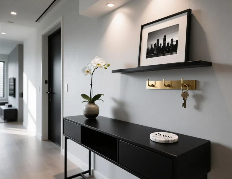 Black Entryway Table Decor