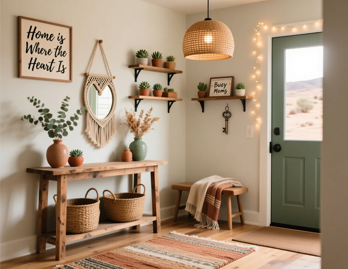 Modern Boho Entryway